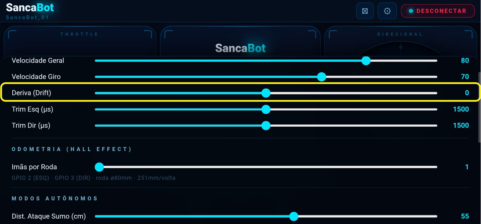 Calibration screen
